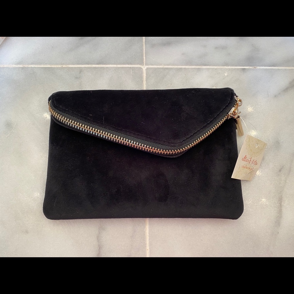 Black velvet clutch